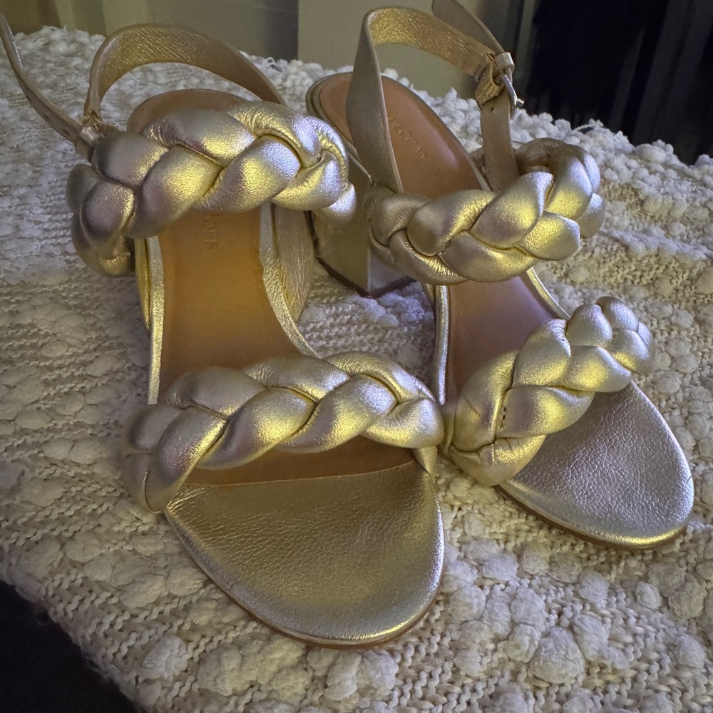 Rebecca Minkoff Gold Braided Heels